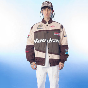 Ceketler OEM üretici özel yarış araba şönil mektup ceket rahat Hip Hop beyzbol Mans bombacı eğitim spor erkekler için boyalı - Product Image 5