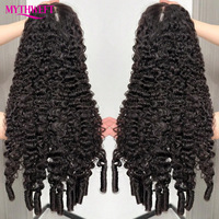 Perruque frontale en dentelle HD 13x4 13x6 en cheveux humains bruts vietnamiens alignés avec les cuticules, ondulés bouclés birmanes, vente en gros