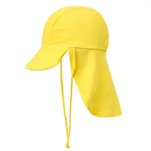 Oeko-tex bebek güneş şapkası yürümeye başlayan çocuklar ayarlanabilir yaz UPF 50 + güneş koruma plaj Flap şapka ile geniş ağız