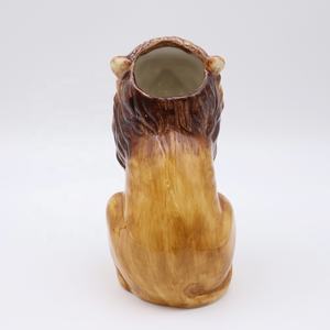 Soporte de personalización al por mayor artesanía de alta calidad animal <span class=keywords><strong>rey</strong></span> cóctel vino cerveza vaso de cerámica macho León Tiki <span class=keywords><strong>taza</strong></span> - Product Image 6