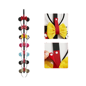 Organisateur mural pour bandeaux et chapeaux avec anneaux en D, support multi-emplacements pour accessoires capillaires, rangement pour rubans, chapeaux et bijoux - Product Image 6