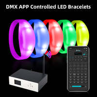 Bracelet LED à commande DMX pour événements de concert, bracelets lumineux programmables à commande à distance avec logo personnalisé pour les fêtes