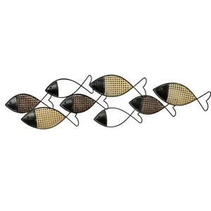 カスタマイズされたヨーロピアンスタイルのデザイン3D壁の家の装飾魚の花金属アート壁の装飾