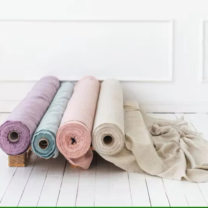 Vente en gros 115 '' / 292 cm largeur supplémentaire 100% lin tissu uni tissé Textile de maison pour literie rideaux robes canapés garçons filles - Product Image 1