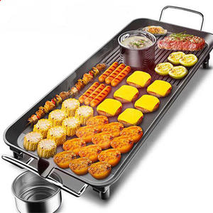 Parrilla eléctrica Homebbq de 40x28cm, plancha antiadherente para interiores, sin humo, para cocinar carne y verduras, con una potencia de 1200W. - Product Image 1