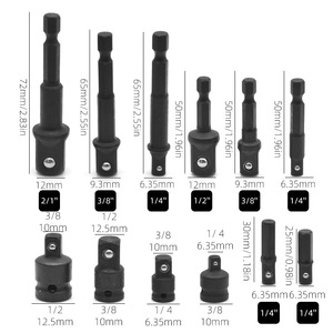 ZHCY Hex Shank To Square <b>Extension</b> Sleeve Drill Connector Electric Wrench <b>Socket</b> Adapter Pistol Drill Steel Gear - Product Image 5