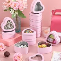 En vrac romantique coeur forme bonbons artisanat stockage boîte en métal vide 4oz 6.5oz bougie faisant fenêtre étain