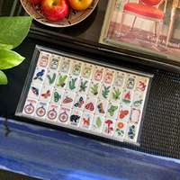 Juego de Mahjong Americano Plegable de Lujo con Diseño de Vida Silvestre y Hongos - Ideal para Noches de Camping