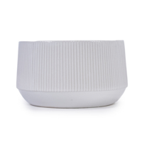 2 pots de fleurs en céramique durables, jardinières modernes pour sol, patio, jardin ou rebords de fenêtre - Blanc brillant