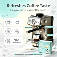 Tablettes nettoyantes pour café à faible mousse, faciles à rincer, pour usage domestique et en café, élimination des odeurs de café vieilli