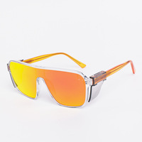 Lunettes de soleil de sécurité monobloc ANSI Z87.1 avec protection latérale, monture PC+CP, UV400, coupe-vent, pour cyclisme et sports (vente en gros)