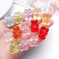 Cabochon translucide en forme d'ours gélifié à dos plat, couleur bonbon, pièce Decoden pour la décoration d'ongles