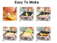 Poêle à omelette japonaise Tamagoyaki carrée en métal céramique antiadhésive résistante à la chaleur, compatible four, pour faire des omelettes, des steaks, OEM