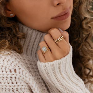 H & F ผู้ผลิตแหวนเพชรระดับความสูงคลาสสิกแหวนแต่งงานเพชรธรรมชาติ <span class=keywords><strong>VVS</strong></span> 0.02ctw 18K 14K 9K - Product Image 4