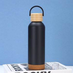 Bouteille d'eau de sport en acier inoxydable Maxfree, design moderne, poignée portable, couvercle en bambou, isolation sous vide - Product Image 5