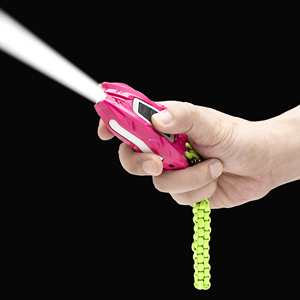 ไฟฉายพกพา Pink Edc สำหรับป้องกันตัว พร้อมสายคล้องสีเขียว ตัวไฟพลาสติก แสงสีขาว ของขวัญส่งเสริมการขาย - Product Image 3