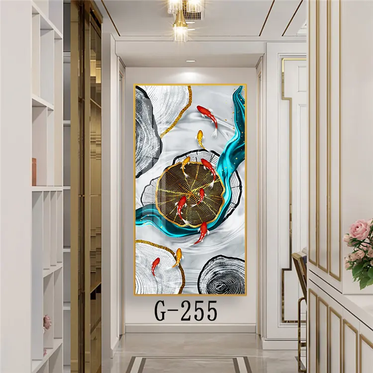Affiche de poisson de couleur personnalisée 5D, peinture de porcelaine en cristal, cadre d'impressions d'art mural, décoration de la maison, nature morte, toile