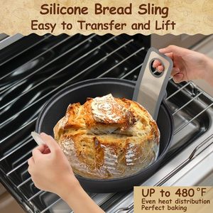Kit de boulangerie au levain : <span class=keywords><strong>Tapis</strong></span> de fermentation pliable en <span class=keywords><strong>silicone</strong></span>, pot de fermentation non toxique, compatible lave-vaisselle et four, avec accessoires en bois - Product Image 4
