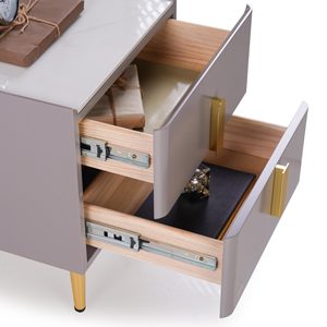 Mesa de Noche de Madera Sólida de Lujo con Acabado Natural para Dormitorio, Hotel y Espacios Interiores Premium - Product Image 2
