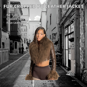 Chaqueta de Mujer Nueva, a la Moda, Única, Sexy, para Otoño e Invierno, de Cuero Sintético Transpirable, con Logotipo Frontal Regular y Cuello en V - Product Image 2