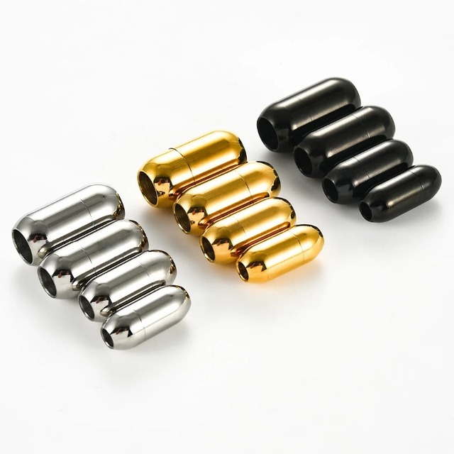 Stainless Steel Magnetic Clasps 3/4/5/6MM Leather Cord Barrel Bracelet Buckle DIY Connectors Jewelry Making Supplies Crafts