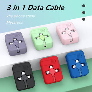 3A <span class=keywords><strong>USB</strong></span> 3 trong 1 có thể thu vào lưu trữ loại C sạc cáp cho iPhone 14 13 12 11 Pro Max với điện thoại đứng đa sạc cổng - Product Image 4