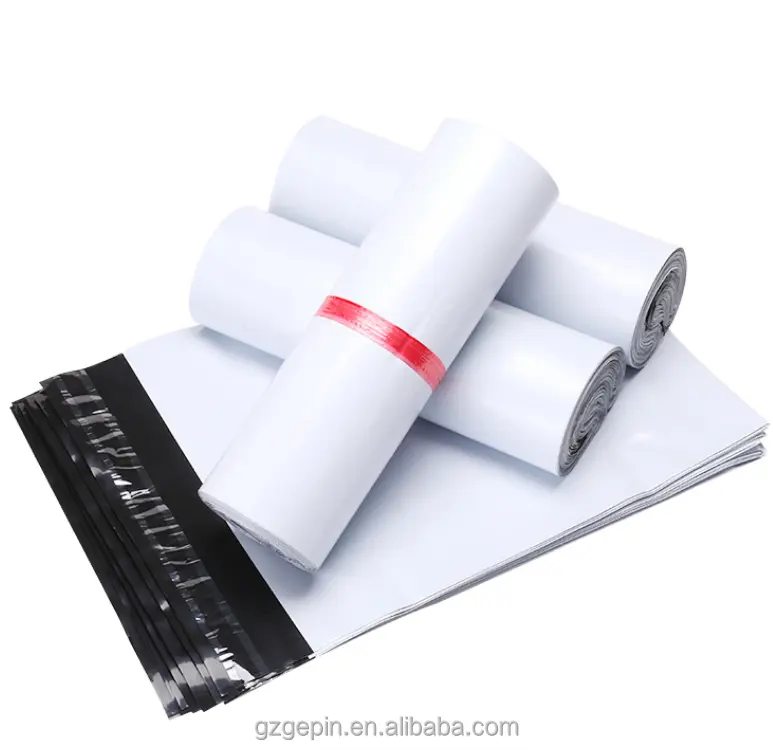 In stock white waterproof poly mailer plastic mailing envelopes courier transport packaging shipping postal bags for clothing