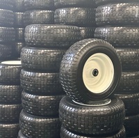 Nouveau prix usine Roue en mousse PU 16x6.50-8 avec jante métallique et roulement à billes, capacité de charge 300 kg, garantie 1,5 an, pour entrepôt et tondeuses à gazon