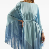 Vente en gros de vêtements haut de gamme personnalisés Odm/oem Premium Factory Col en O Cravate Tassel Ensemble bohème deux pièces Robe caftan pour femmes