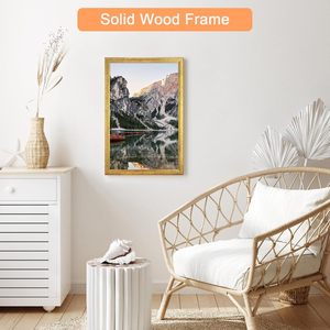 <span class=keywords><strong>Cadre</strong></span> <span class=keywords><strong>photo</strong></span> vintage en bois doré 12x18 avec <span class=keywords><strong>plexiglas</strong></span> incassable pour l'affichage mural des œuvres d'art - Product Image 3
