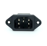 BSSY) Prise de courant CA IEC à 3 broches mâle C14 avec fusible en cuivre 6A 125V 10A