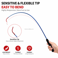 Canne à pêche portable en fibre de verre et EVA durable pour chat, pour lac et ruisseau, tailles 55cm-1.8m, mini canne pour enfants pour attraper crabes, crevettes et poissons rouges