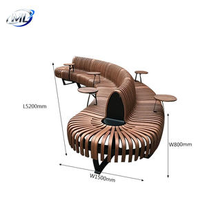 Banco de Espera de Madera Maciza con Respaldo Curvo, Diseño Moderno, Duradero para Uso Comercial en Aeropuertos y Estaciones - Product Image 5
