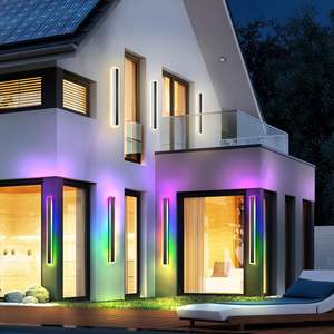 Applique murale linéaire extérieure RVB à commande Wi-Fi par application, éclairage haut et bas, pour porche - Vente en gros - Product Image 5