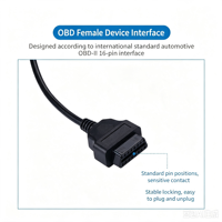 Câble adaptateur OBD2 coudé un-vers-deux, câble d'extension de diagnostic, câble adaptateur électronique automobile haute fréquence