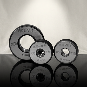 AUGST LINES 1" X 5 ACME Thread <b>Ring</b> Gauges Stub Acme GO NOGO 2g 3g 4g External Thread <b>Measurement</b> Gage Oil Hardened Steel - Product Image 1