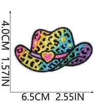 En gros, patchs brodés thermocollants à motifs léopard arc-en-ciel western, appliques animales (tigre, football) colorées pour vêtements, chapeaux et DIY