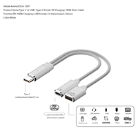Cable de Conversión USB C a USB A, Cable Corto de Transmisión de Audio para Auriculares, Carga PD de 100W, OTG, Teclado, Ratón