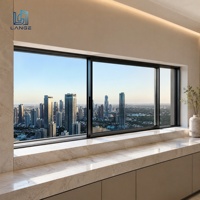 Fenêtre coulissante en aluminium à cadre fin de conception italienne, façade extérieure de luxe, fenêtres en verre pour projets d'appartements haut de gamme