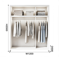 Armoire en acier personnalisée avec 6 portes battantes en polycarbonate incassable, placard de rangement pour chambre à coucher avec tringle de suspension et étagères