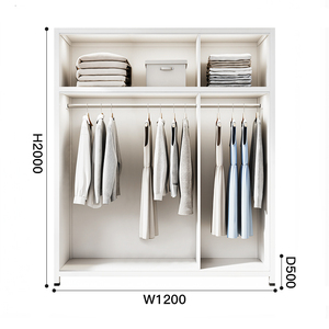 Armoire en acier personnalisée <span class=keywords><strong>avec</strong></span> 6 portes battantes en polycarbonate incassable, placard de rangement pour chambre à coucher <span class=keywords><strong>avec</strong></span> tringle de suspension et étagères - Product Image 4