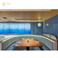Elegantes, hochwertiges, maßgefertigtes Halbrund-Sitzbank Sofa aus Leder – Luxuriöse Café- und Hotelmöbel-Sets für Restaurantprojekte