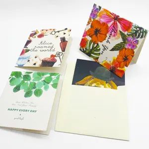 Custom 700gsm עבה עסקים תודה לך כרטיס שעזר לי לגדול צמחים מתנה כרטיס עם מעטפות ומדבקות