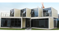 Casa prefabricada de lujo, contenedor plano personalizado de 20 pies y 40 pies, casa moderna de doble piso