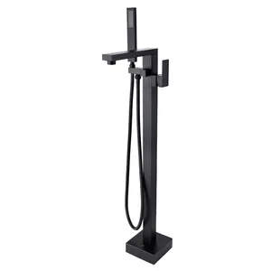 wholesale floor standing bath faucet free standing black matt bathtub filler