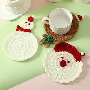 Sous-verres tissés à la main, tapis pour tasses à thé, coussinets isolants pour tasses d'eau de bureau, produits au crochet finis - Product Image 2
