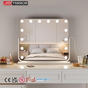 Specchio per Trucco con Cornice in Ferro, Fornitore OEM ODM, Produttore, Fabbrica, Tipo C, Grande 57x48cm, con Luci LED, Specchio da Toeletta - Product Image 1