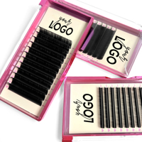 Extensions de cils en fibre PBT vegan, sans cruauté, style effilé, ultra doux, légers, fini mat, pour cils en soie de cachemire chinois