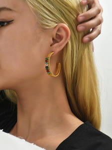 Venta al por mayor de joyería de moda 18K chapado en oro pendientes de acero inoxidable 2025 <span class=keywords><strong>noticias</strong></span> en forma de <span class=keywords><strong>corazón</strong></span> Cuba alta calidad multi estilo pendiente - Product Image 6