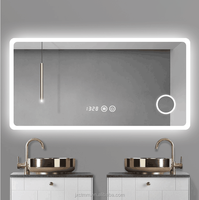 Miroir tactile à capteur intelligent rétroéclairé Décoration Miroir de salle de bain mural avec lumière LED Miroirs de bain Réchauffeur Anti-buée